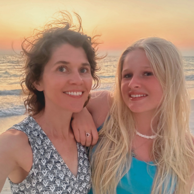 Erin and Harper at sunset